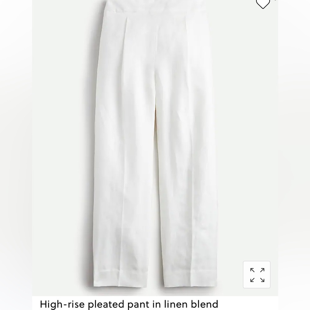 Jcrew High-rise pleated pant in linen blend